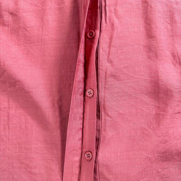 Vine & Love Collared Button Front Blouse Top Women's Large Rose Sleeveless New - Picture 4 of 10